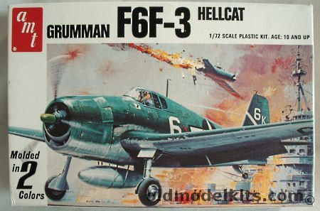 AMT-Matchbox 1/72 Grumman F6F Hellcat - VF-1/CV-10 USS Yorktown 1944 or FAA HMS Indomitable 1945, 7107 plastic model kit